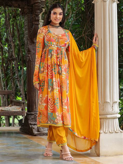 Buy Black Printed Viscose Suit- Set of 3 | SCP-2381-Black/BIRA14FEB ...