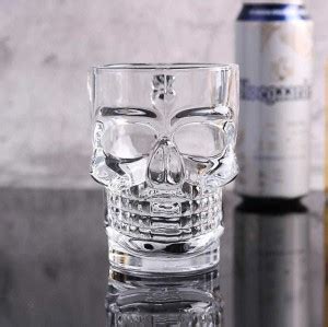 CROWNNPRINCE CROWNPRINCE GLASS BEER DRAFT GLASSES, HALLOWEEN SKULL ...