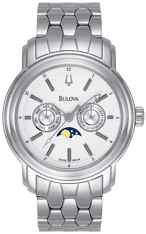 Bulova Men's 96C34 Moon Phase Watch : Bulova: Amazon.in: Fashion