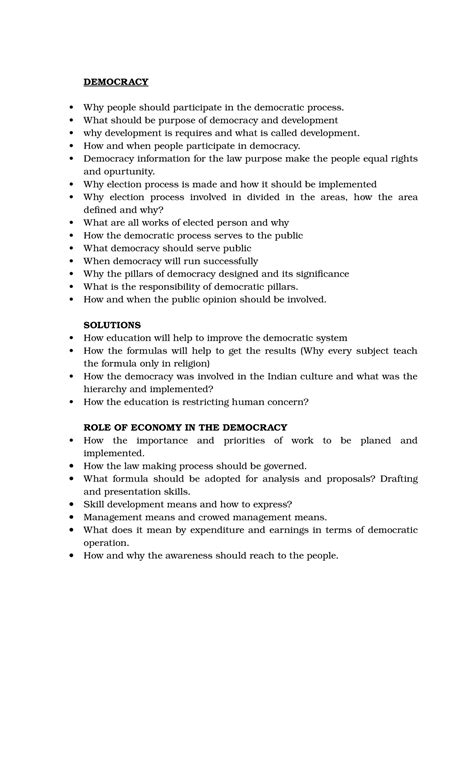 Democracy - DEMOCRACY Why people should participate in the democratic ...