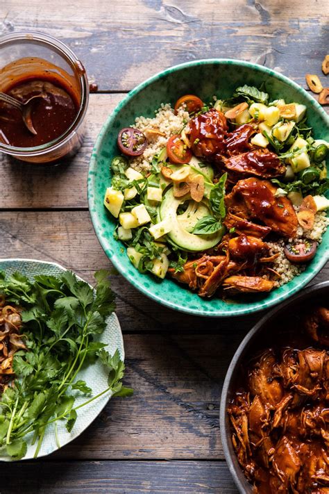 Weeknight Saucy Pineapple BBQ Chicken Bowls. - Half Baked Harvest