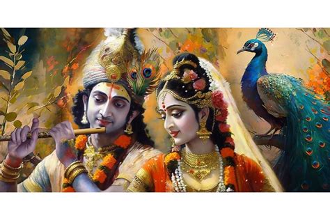 Beautiful Radha Krishna Painting On Canvas HD wall canvas