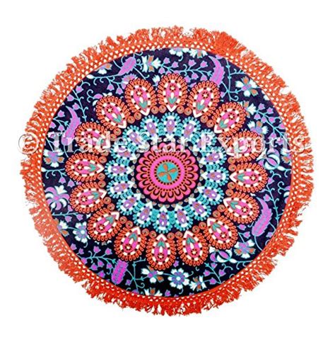 Buy Trade Star Cotton Peacock Feather Mandala Print 16" Cushion Cover ...