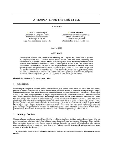 arXiv Template for Preprint Submission in Computer Science - Studocu
