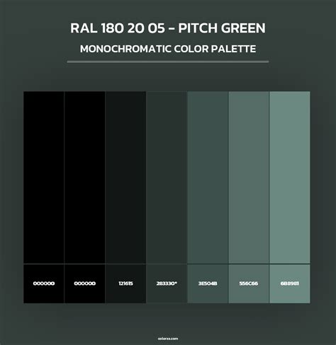 RAL 180 20 05 - Pitch Green color palettes - colorxs.com