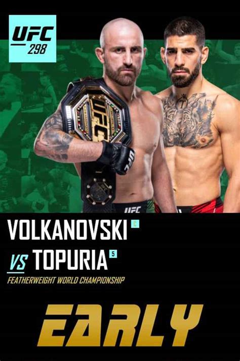 UFC 298: Volkanovski vs. Topuria - Early Prelims Movie (2024) | Release ...