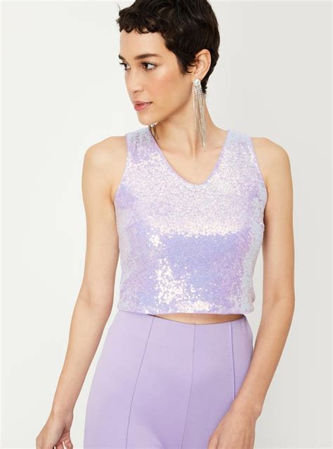 Buy Women Sequinned Crop Top Online at just Rs. 799.0 - 1000012880741 ...