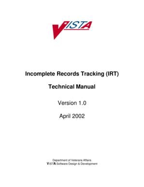 Fillable Online va Incomplete Records Tracking (IRT) Technical Manual ...