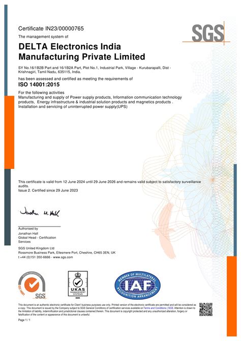 About Delta - Quality Certification - Delta Electronics India