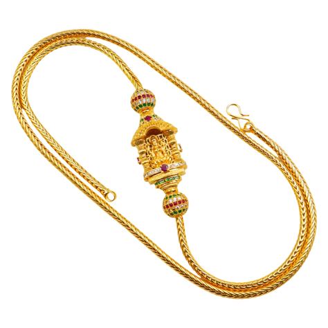 AHR FASHION one gram gold plated double sided lakshmi mugappu chain ...