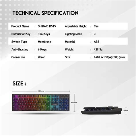 جيمنج كيبورد FANTECH SHIKARI K515 MEMBRANE | الاردن