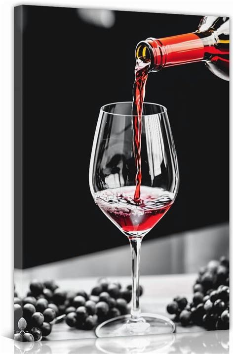 Blue Wine Wall Art Rose and Wine Canvas Painting Wine Glass Poster ...