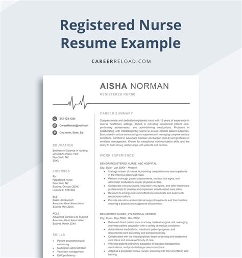 Nurse Resume Example and Writing Guide - Career Reload
