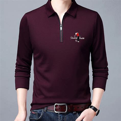 Large Logo Long Sleeve Golf Polo // Burgandy (M) - Amedeo Exclusive ...
