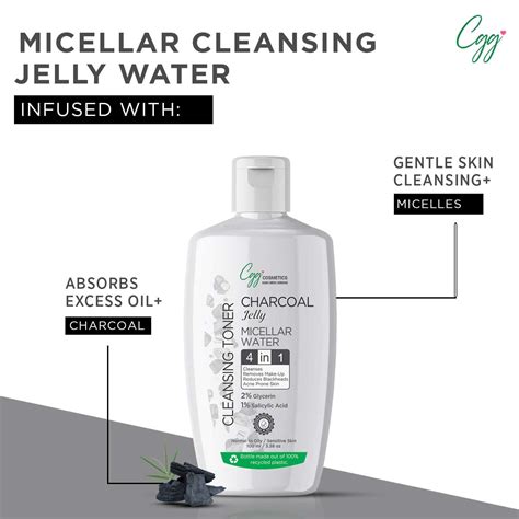 Buy CGG COSMETICS CHARCOAL JELLY MICELLAR WATER | 100 ML Online & Get ...