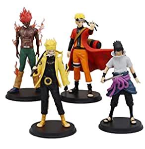 Buy AUGEN Naruto Set of 4 Action Figure Limited Edition for Car ...