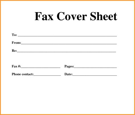 Printable Fax Sheet