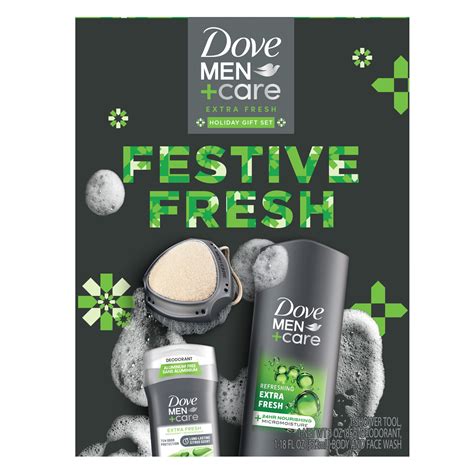 Dove Men+Care Festive Fresh Holiday Gift Set Body + Fash Wash Deodorant ...