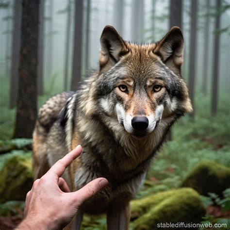Wolf-Human Hybrid in a Foggy Forest | Stable Diffusion Online