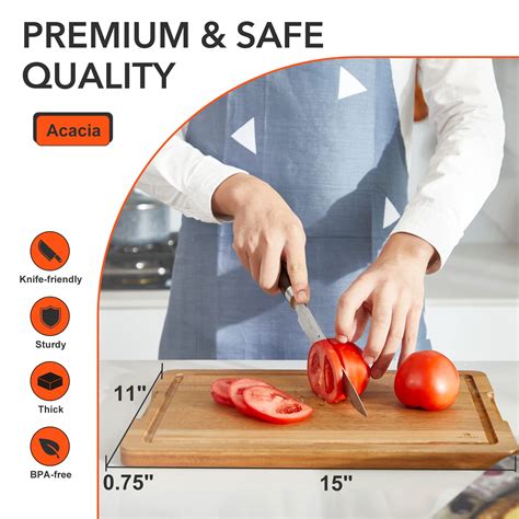 Befano Reversible Cutting Board with 3 Deep Compartments Juice Grooves ...