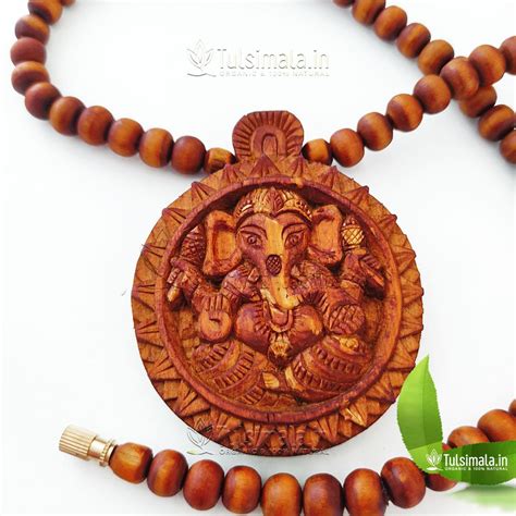 Shri Ganesh ji Locket Mala in Dark Golden Color with 10mm Size Super ...