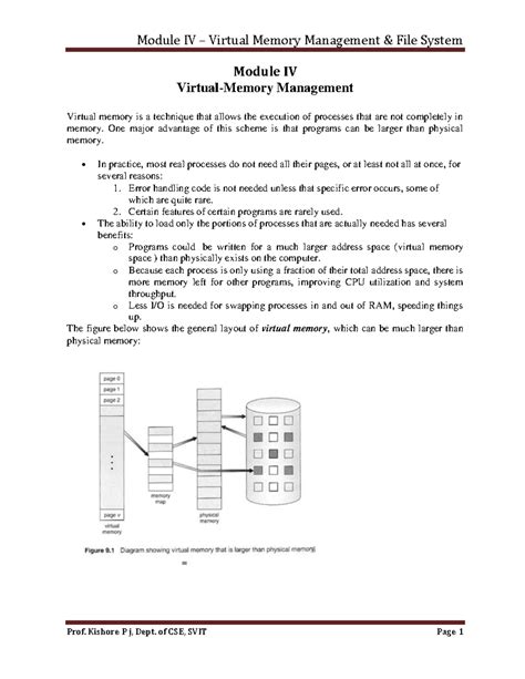 OPERATING SYSTEMS Module 4 - Module IV Virtual-Memory Management ...