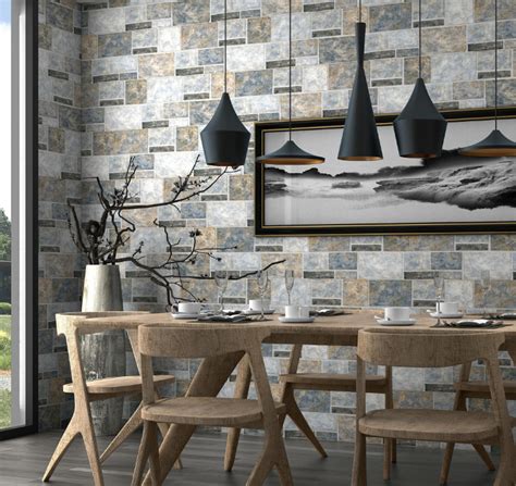 TL 00081 Coffee Brown 2 ft x 1 ft Stone Punch Finish Vitrified Wall ...