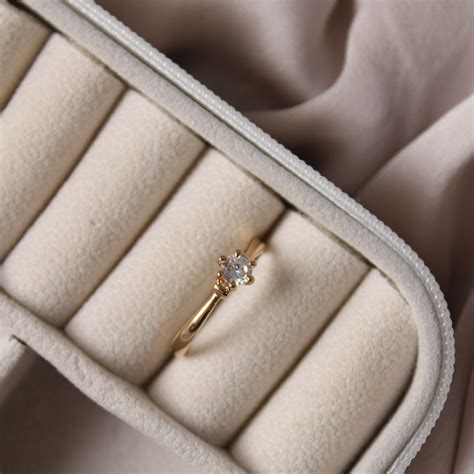 Banded crystal rose-gold ring | Salty – Salty Accessories