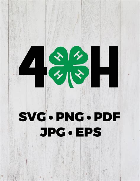 SVG, Instant Download, File for Cricut, Silhouette, Leaf Clover, 4H Designs, 4H Clover, 4H ...