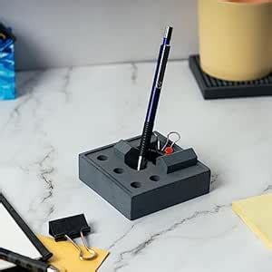 Greyt Dwelling Grey Desk Organiser Pen and Pencil Stationary Storage ...