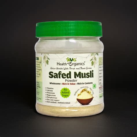 AVG Safed Musli Powder 100g – Pure Herbal Supplement – ZEVIKA HEALTH