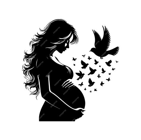 Premium Vector | Pregnant woman vector silhouette vector illustration isolated on white background
