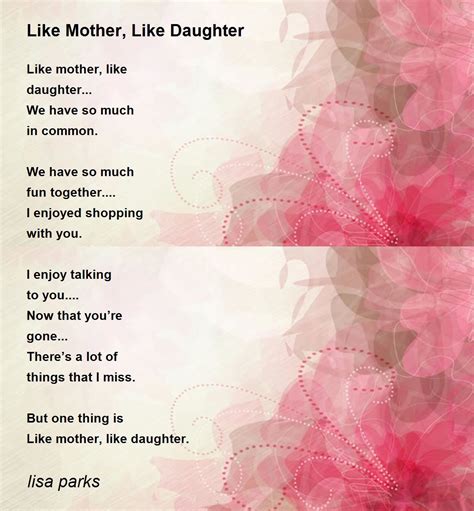 Mother And Daughter Poems