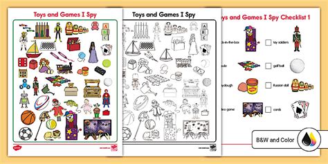 Toys and Games I Spy Activity
