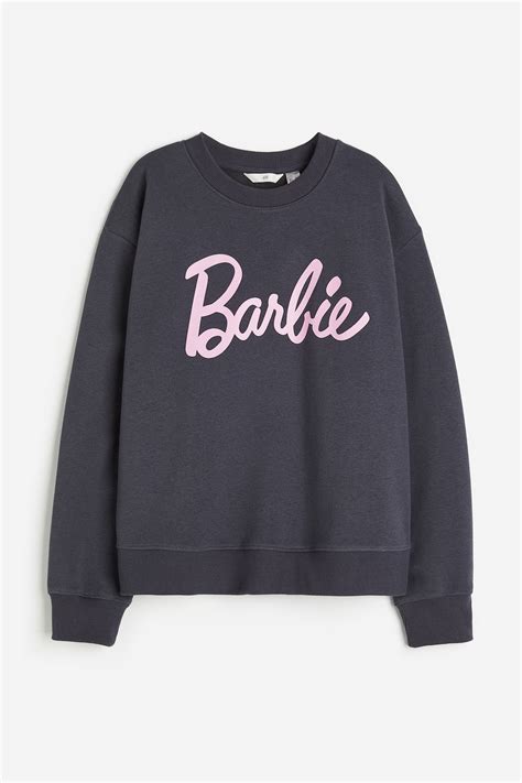 Women's Dark grey/Barbie Motif-detail sweatshirt | H&M IN
