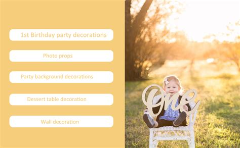 American Elm One Sign for First Birthday Decoration Wooden One Letters ...