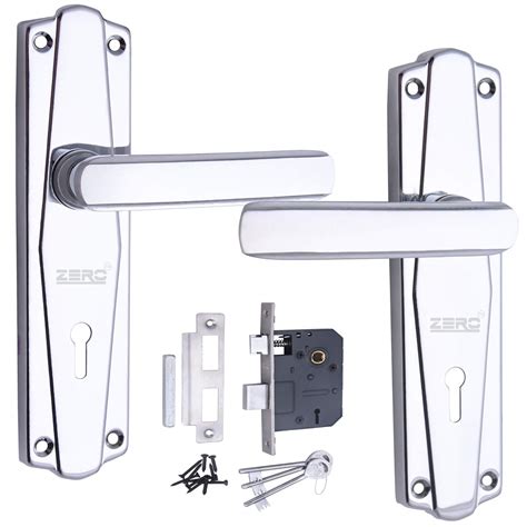 ZERO ERROR Mortise Door Lock 609 K.Y. 7 Inch Mortice Handle Pair in C.P ...