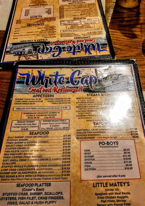 Menu at White Cap Restaurant, Gulfport, 560 Beach Dr