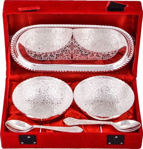 TIRUPATI Silver Bowl Set Silver Plated Serving Bowl Price in India ...