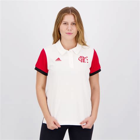 Adidas Flamengo Women's White Polo Shirt - FutFanatics