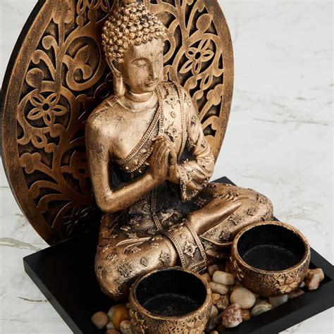 Buy Renaissance Polyresin Buddha Figurine with T-Light Holders from ...