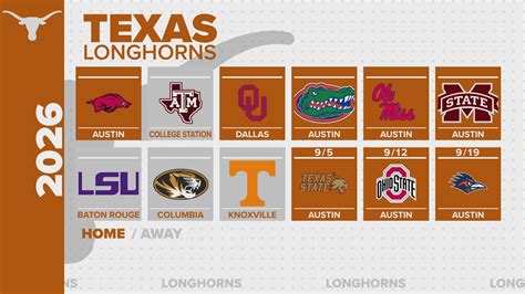 SEC releases Texas Longhorns' 2026-2029 football schedule | kvue.com