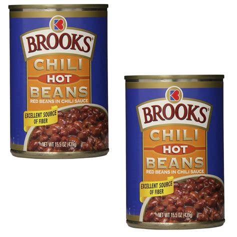Brooks Hot Chili Beans, Canned Red Beans in Zesty Chili Sauce, 15.5 oz ...