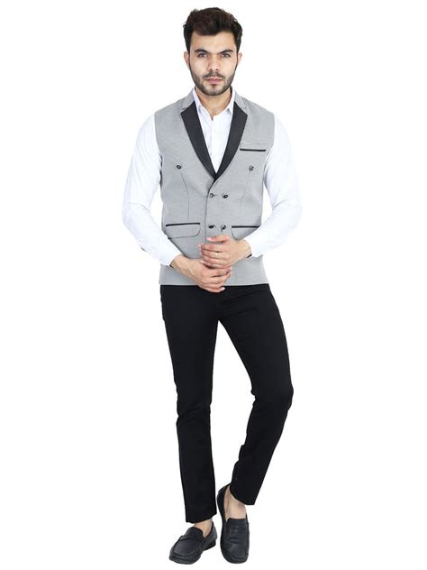 Men Black Check Waistcoat – Tahvo India
