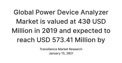 Global Power Device Analyzer Market is valued at 430 USD Million in ...