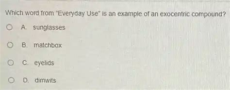 Image result for Exocentric Compound Examples