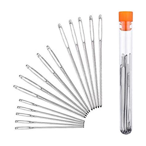 Large Eye Blunt Needles, 15 Pcs Stainless Steel Yarn Knitting Needles ...