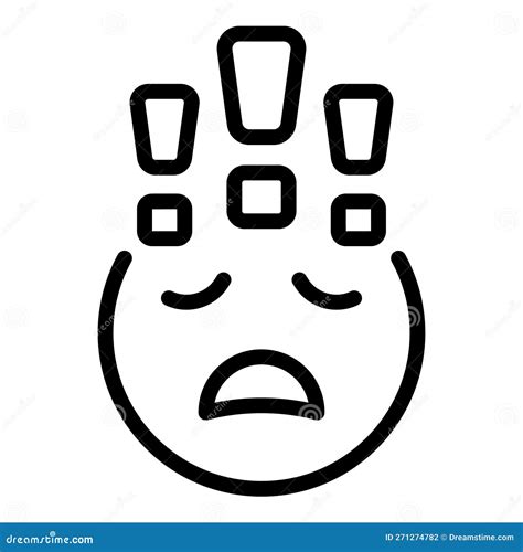 Burnout Emoji Icon Outline Vector. Work Stress Stock Illustration - Illustration of depression ...