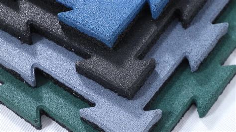 50cm Interlocking Rubber Tiles Black Puzzle Gym Rubber Flooring Mat For ...