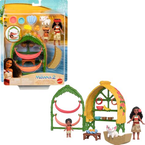 Buy MattelDisney Moana 2 Toys, Moana & Simea Village Home Playset with ...
